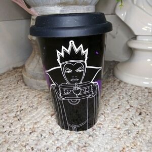 Disney Parks Rare Snow White Evil Queen Black & Purple Travel Coffee Mug